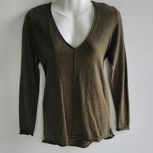 J.Crew Military Green Cotton/Wool Blend Long Sleeve Top